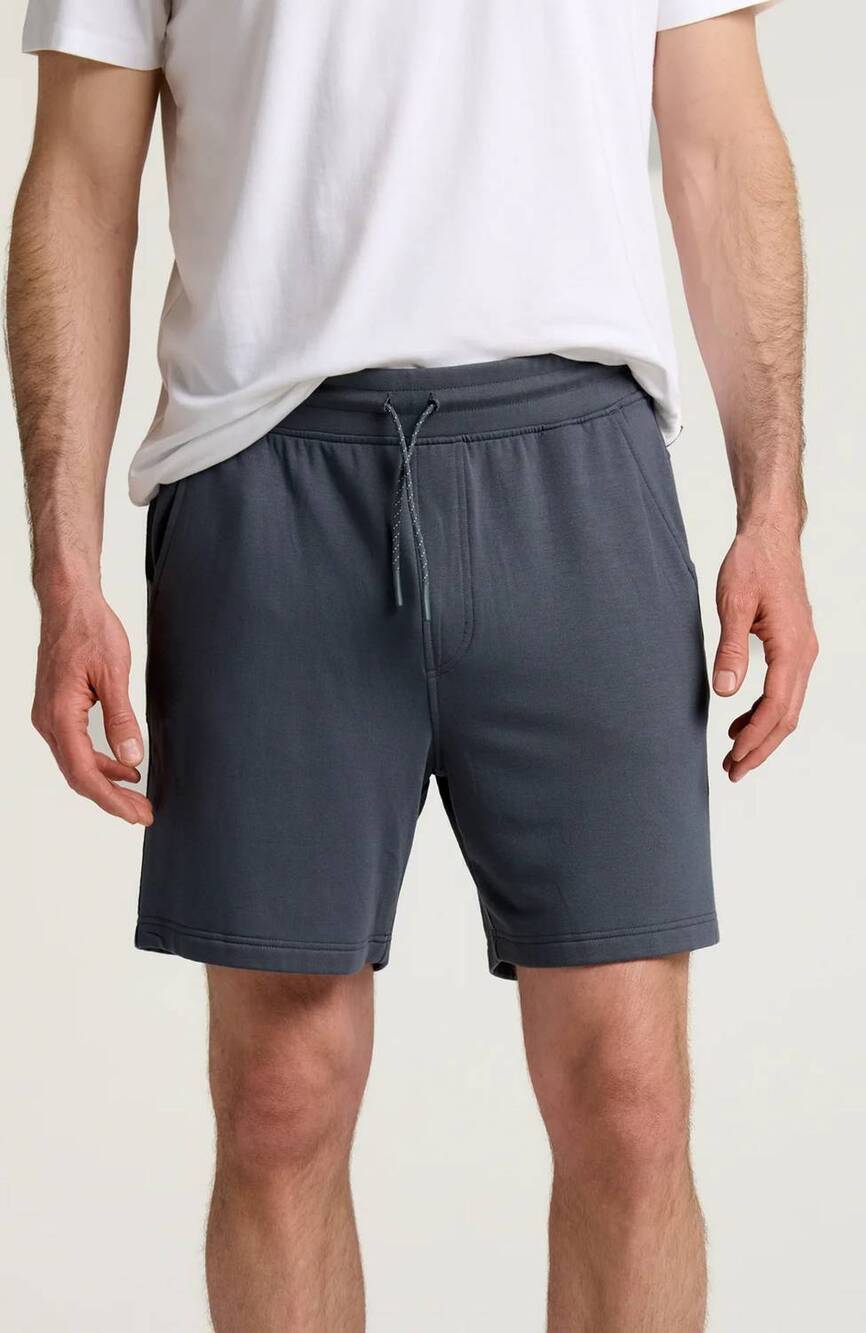 NEW FREE FLY men's bamboo lightweight fleece shorts in storm cloud